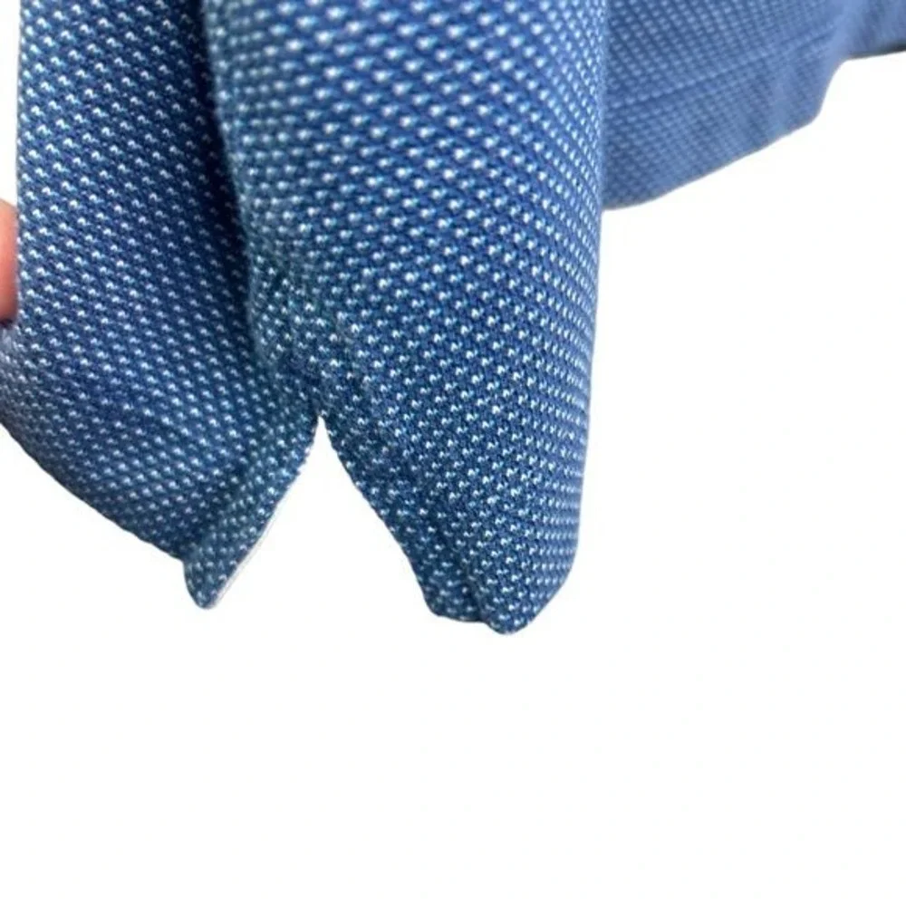 Banana‎ Republic BR+ Mens L Performance Pique Polo Golf Shirt Blue Cotton Fit